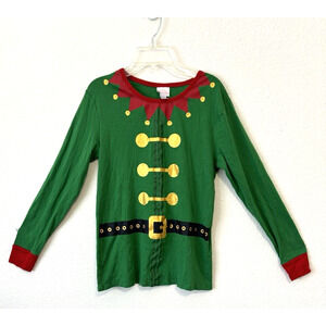 Holiday Christmas Elf Holiday Green‎ Elf T Shirt For Christmas Long Sleeve Large